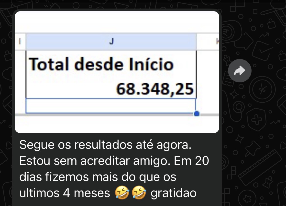 Print de planilha de cliente mostrando R$ 68.348,25 faturados desde o início